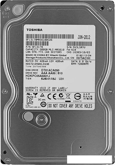 Жесткий диск Toshiba DT01ACA 500GB (DT01ACA050) от компании Интернет-магазин marchenko - фото 1