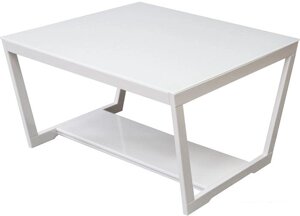 Журнальный столик Мебелик BeautyStyle 1 (белый глянец/стекло белое)