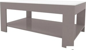 Журнальный столик Мебелик BeautyStyle 26 (графит светлый U708/стекло белое)