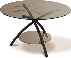 Журнальный столик Мебелик Дуэт 3 (черный/тонированный)