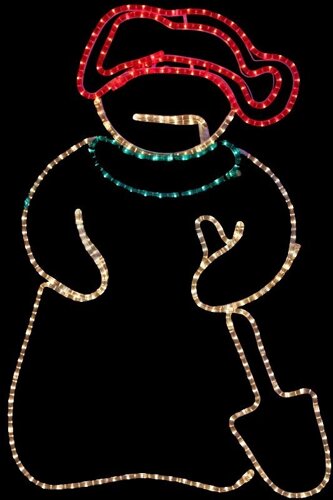 Фигура Neon-night Снеговик с лопатой лампы накаливания