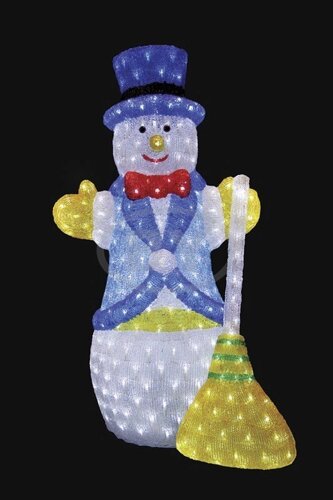 Фигура Neon-night Снеговик с метлой 100 см