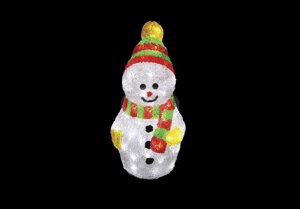 Фигура Neon-night Снеговик с шарфом 30 см