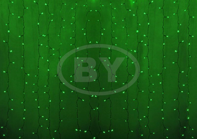 Светодиодная занавес Neon-night 2*1.5 м зелёный, прозрачный ПВХ - отзывы