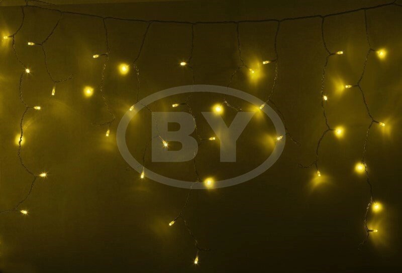 Светодиодная бахрома Айсикл прозрачный Neon-night 4.8*0.6 м желтый - обзор