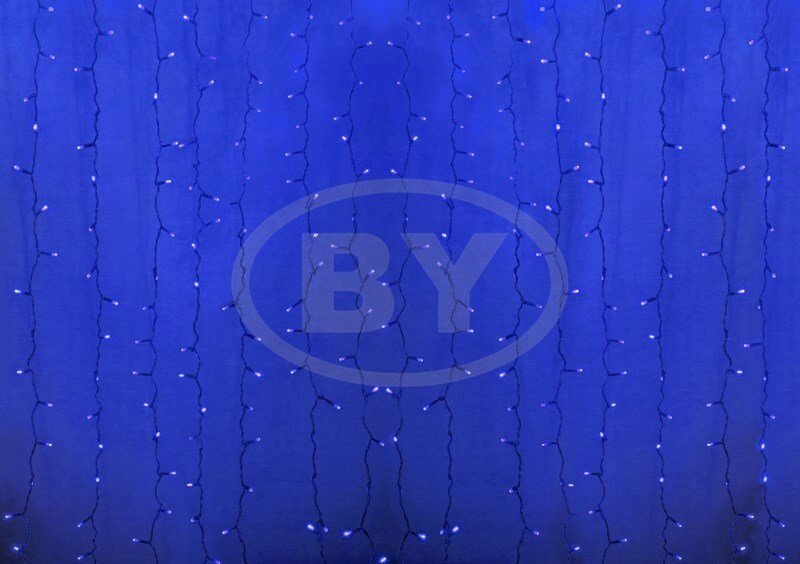 Светодиодная занавес Neon-night 2*1.5 м синий, прозрачный ПВХ - опт