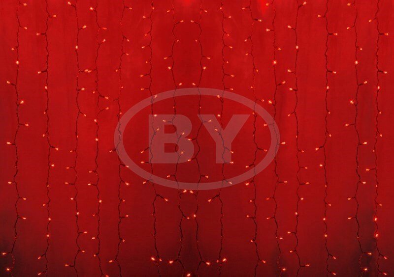 Светодиодная занавес Neon-night 2*3 м красный, прозрачный ПВХ - Беларусь