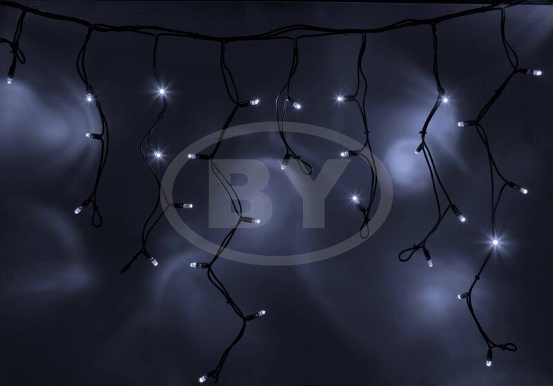Светодиодная бахрома Айсикл чёрный Neon-night 5.6*0.6 м белый мерцание - розница
