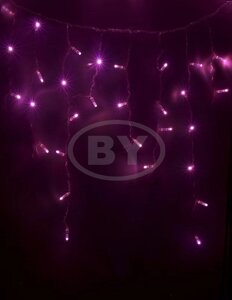 Светодиодная бахрома Айсикл белый Neon-night 2.4*0.6 м розовый