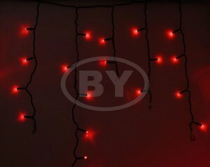 Светодиодная бахрома Айсикл чёрный Neon-night 4.8*0.6 м красный [255-132]