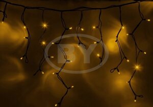 Светодиодная бахрома Айсикл чёрный Neon-night 5.6*0.9 м жёлтый [255-241]