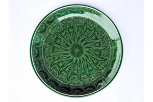 Блюдо для плова д. 32см. Ляган узбекский зеленый
