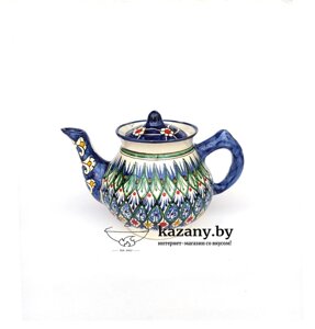 Чайник узбекский керамический. Риштан. 1,5 литр