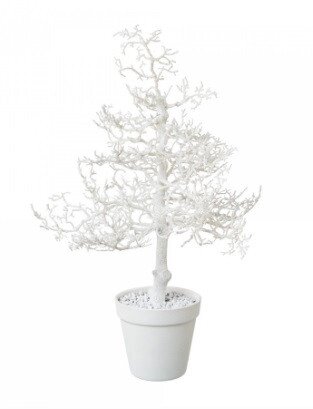 Дерево искусственное, заснеженное, в горшке, 44см, белый от компании ООО "Спрингхауз" - фото 1