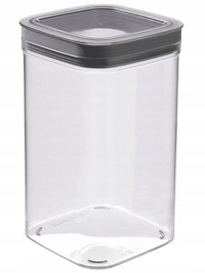 Емкость для сыпучих продуктов Dry Cube 2.3л, прозрачный/серый