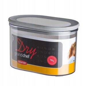 Ёмкость для сыпучих продуктов Dry food container 0,8L, Серый/ прозрачный