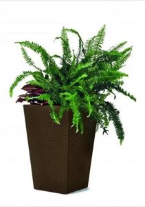 Горшок для цветов пластиковый Keter Rattan Plante 23,6л., коричневый