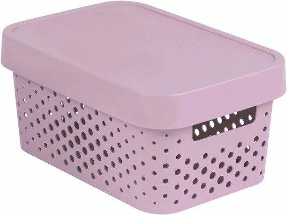 Коробка Infiniti перфорированная с крышкой 4,5 л, розовая от компании ООО "Спрингхауз" - фото 1