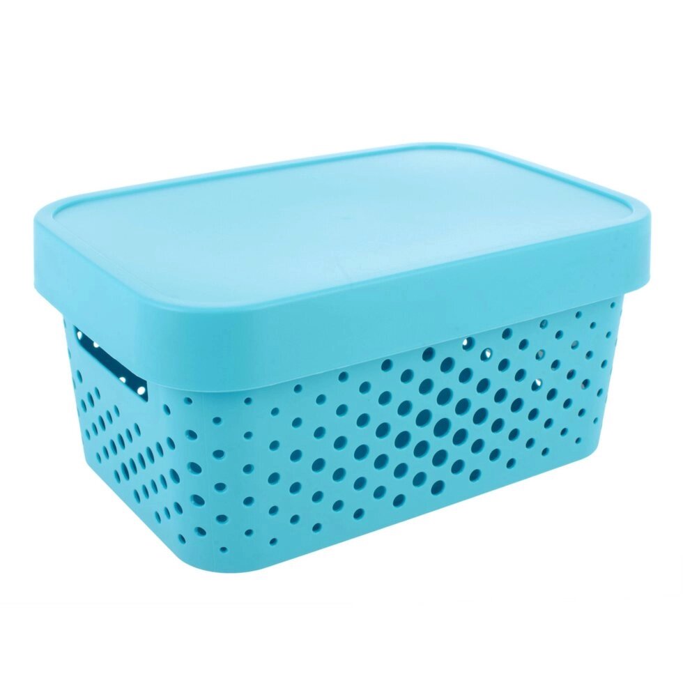 Коробка Infiniti перфорированная с крышкой 4,5 л, синяя от компании ООО "Спрингхауз" - фото 1