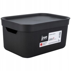 Корзина с крышкой JIVE DECO Box 5л, угольный черный