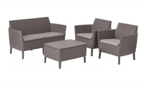 Набор садовой мебели Keter Salemo 2-sofa set (два кресла, двухместный диван, кофейный столик), капучино