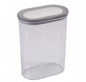 Пластиковая емкость с крышкой GRAND CHEF для хранения сыпучих продуктов,1,6 л, овальная