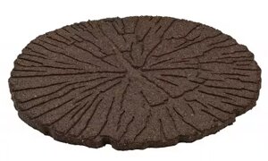 Плитка садовая круглая Cracked log, 46см, земляной