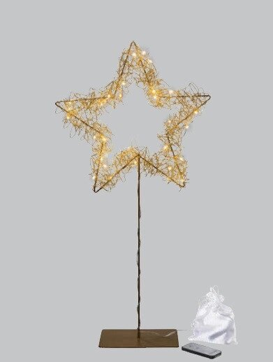 Светодиодная звезда на подставке, 60см, золотистый от компании ООО "Спрингхауз" - фото 1