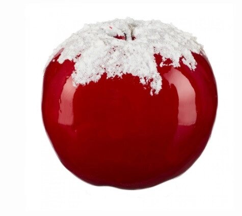 Яблоко декор. заснеженное,20см, красный/белый от компании ООО "Спрингхауз" - фото 1