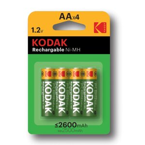 Аккумуляторные батареи Kodak Ni-Mh, 2600мА/ч, 1.2 V, 4 штуки