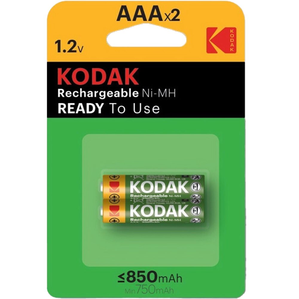 Аккумуляторные батареи Kodak Ni-Mh, 850мА/ч, 1.2 V, 2 штуки от компании «Офистон маркет» - фото 1