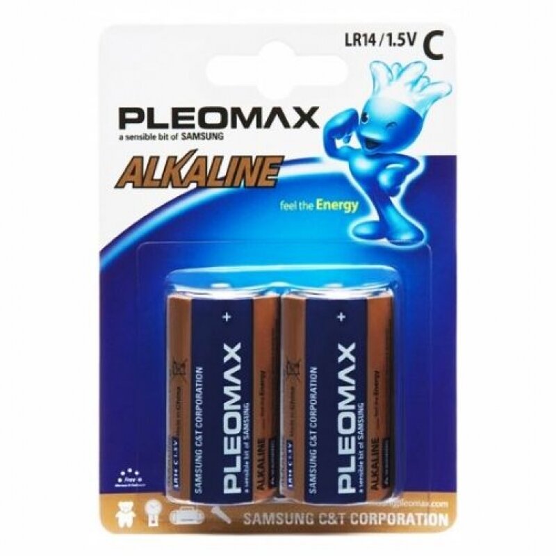 Батарейки алкалиновые "Pleomax C/LR14", 2 шт. от компании «Офистон маркет» - фото 1