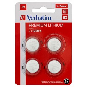 Батарейки литиевый дисковый Verbatim "3 V CR2016", 4шт