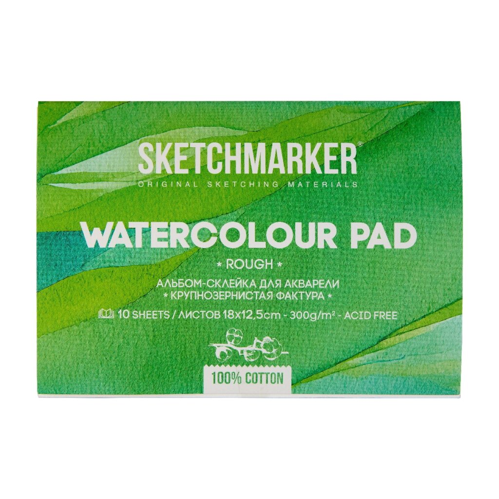 Блок бумаги для акварели "Sketchmarker", А5, 300 г/м2, 10 листов, крупнозернистая от компании «Офистон маркет» - фото 1