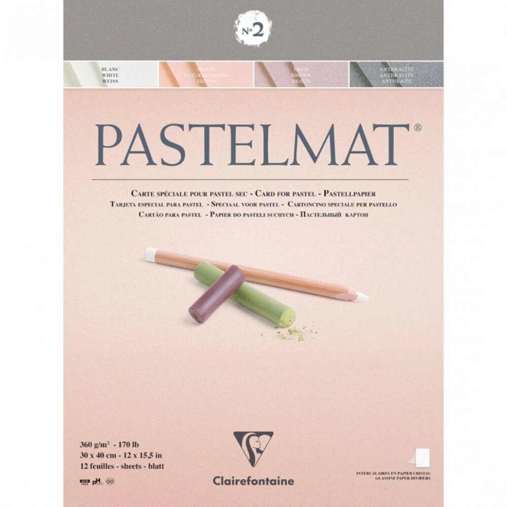 Блок бумаги для пастели "Pastelmat" №2, 30x40 см, 360 г/м2, 12 листов, 4 оттенка от компании «Офистон маркет» - фото 1