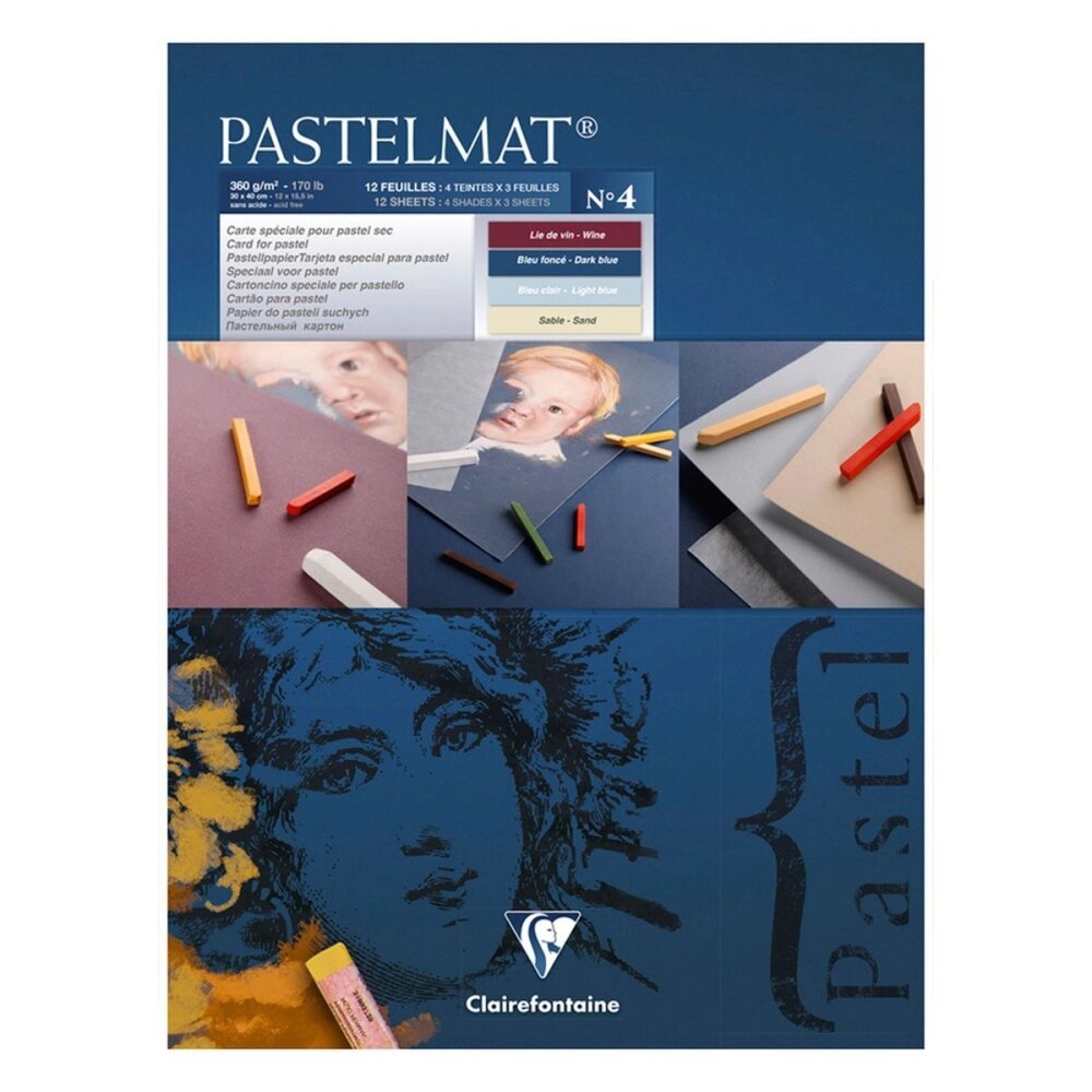 Блок бумаги "Pastelmat", 30x40 см, 360 г/м2, 12 листов, 4 цвета от компании «Офистон маркет» - фото 1