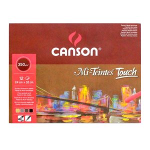 Блок-склейка бумаги для пастели "Mi-Teintes Touch", 24x32 см, 350г/м2, 12 листов, 4 цвета