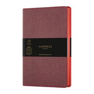Блокнот Castelli Milano "Harris Red", A5, 120 листов, линейка, бордовый