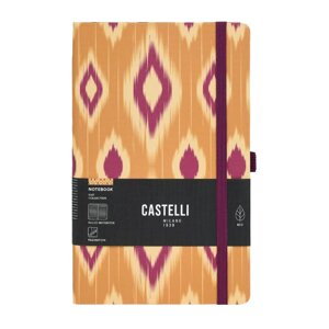 Блокнот "Ikat mustard blush", А5, 96 листов, линейка, оранжевый, бордовый