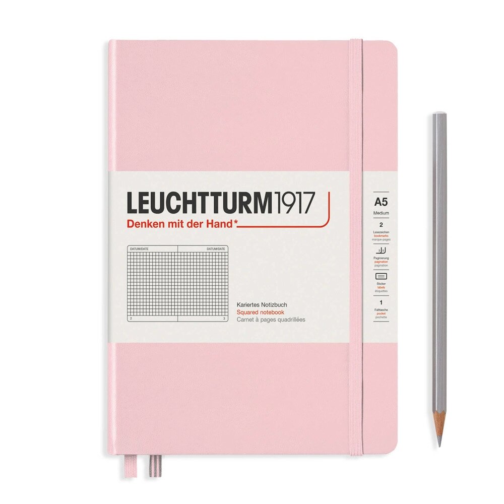 Блокнот "Leuchtturm1917. Classic", А5, 125 листов, клетка, пудровый от компании «Офистон маркет» - фото 1