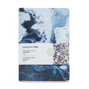 Блокнот Miquelrius "Stone Paper Sea", А5, 50 листов, нелинованный, синий, белый