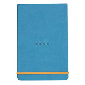 Блокнот "Rhodiarama Webnotepad" на резинке, A5, 96 листов, линейка, бирюзовый