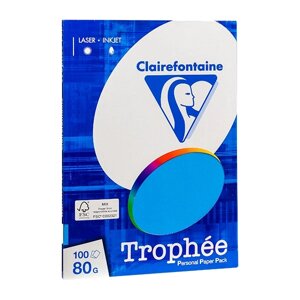 Бумага цветная "Trophée", А4, 100 листов, 80 г/м2, ярко-синий