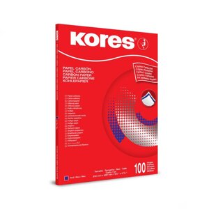 Бумага копировальная "Kores", А4, 100 листов, синий
