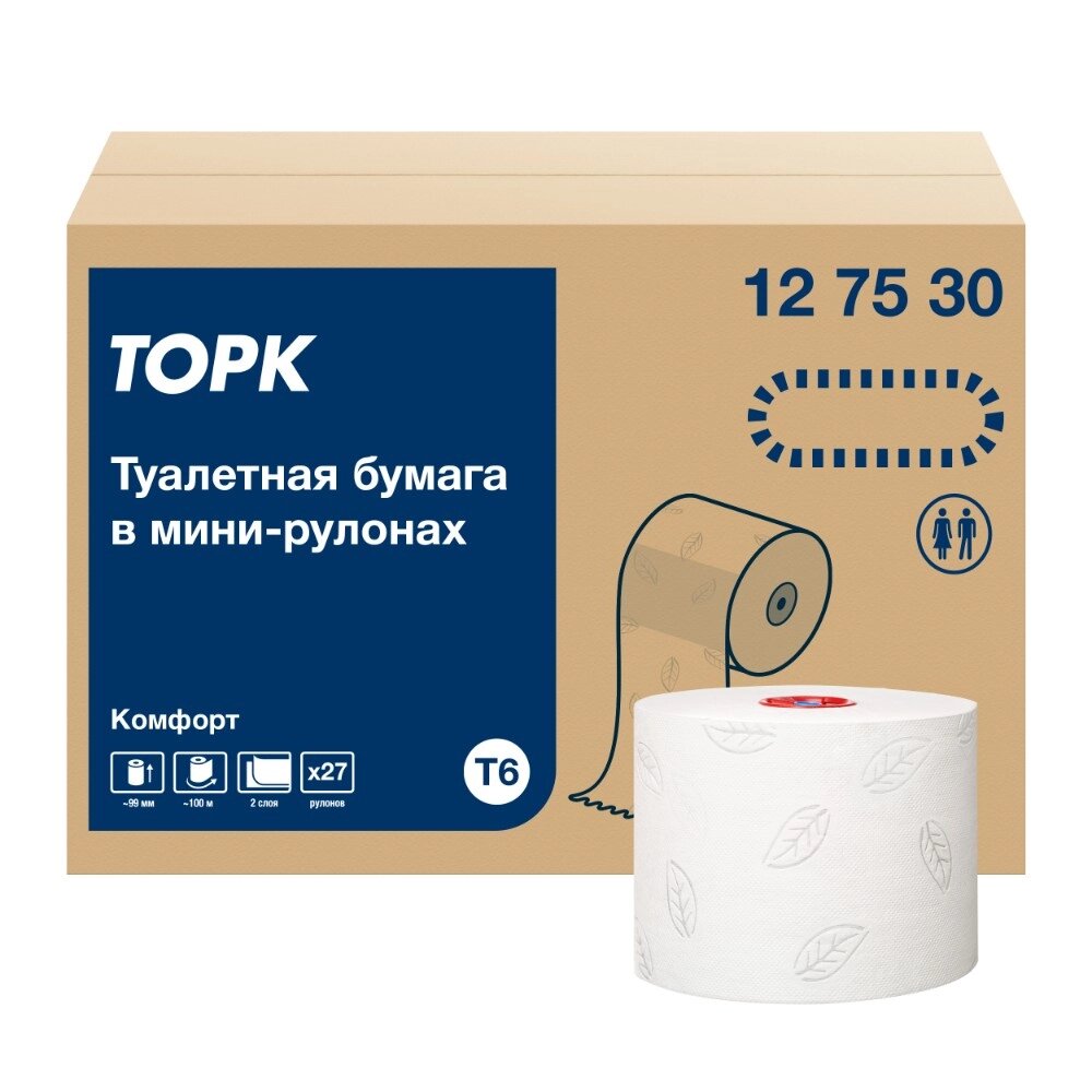 Бумага туалетная "Tork Advanced Т6 Mid-size", 2 слоя, 1 рулон (127530-20) от компании «Офистон маркет» - фото 1