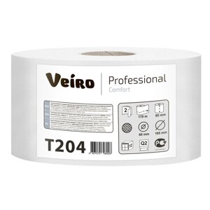 Бумага туалетная в средних рулонах "Veiro Professional Comfort", 2 слоя, 1 рулон, 170 м