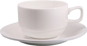 Чашка с блюдцем "WL-993008/AB", фарфор, 220 мл, белый