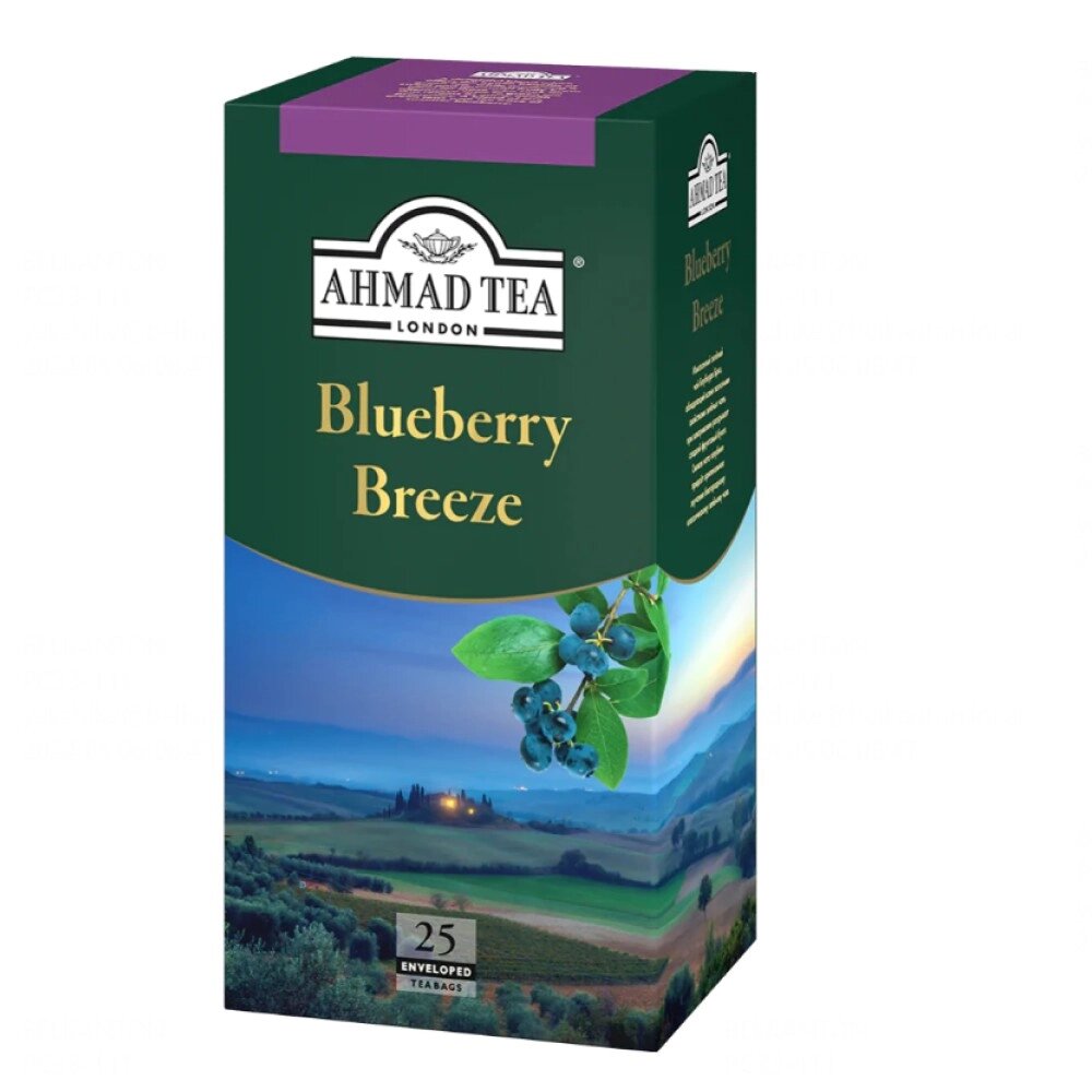 Чай "Ahmad Tea" Blueberry Breeze, 25 пакетиков x1.8 г, зеленый от компании «Офистон маркет» - фото 1