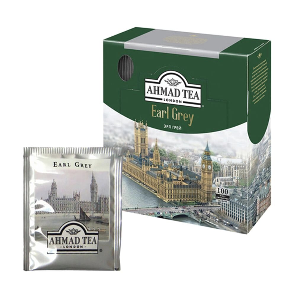 Чай "Ahmad Tea" Earl Grey, 100 пакетиковx2 г, черный от компании «Офистон маркет» - фото 1