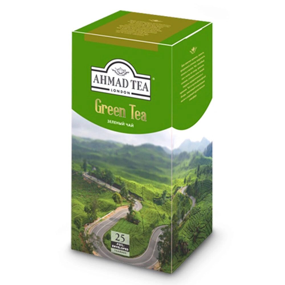 Чай "Ahmad Tea" Green Tea, 25 пакетиковx2 г, зеленый от компании «Офистон маркет» - фото 1